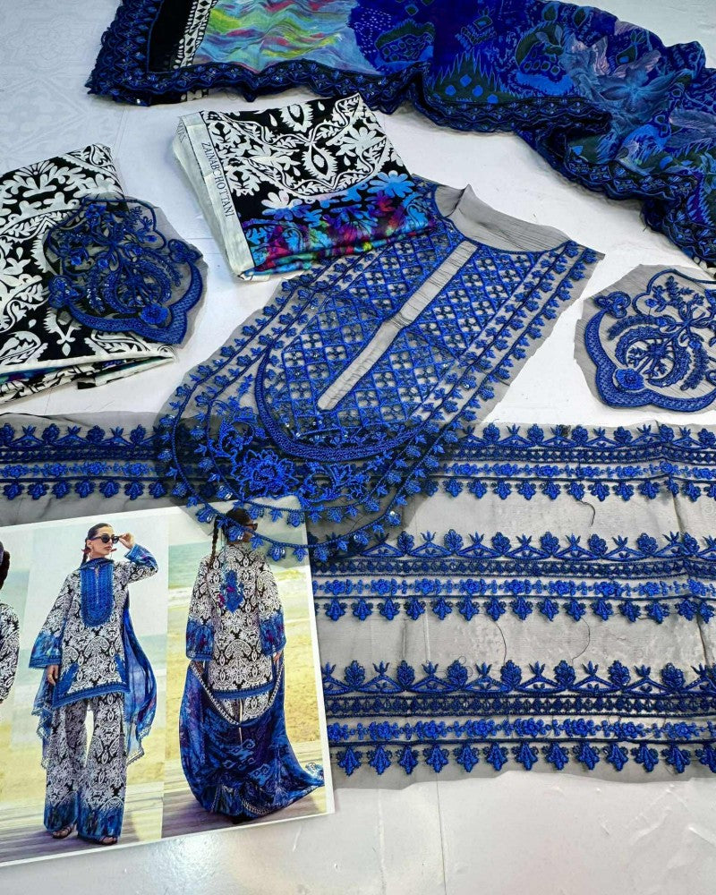 Zainab Chotani Pure Lawn With Embroidered Duppata