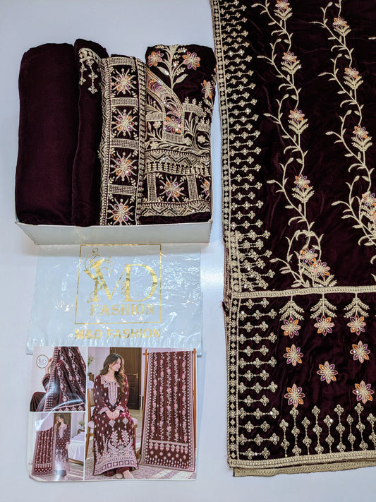 Emaan Adeel Inspired Luxury Velvet Shawl Dress