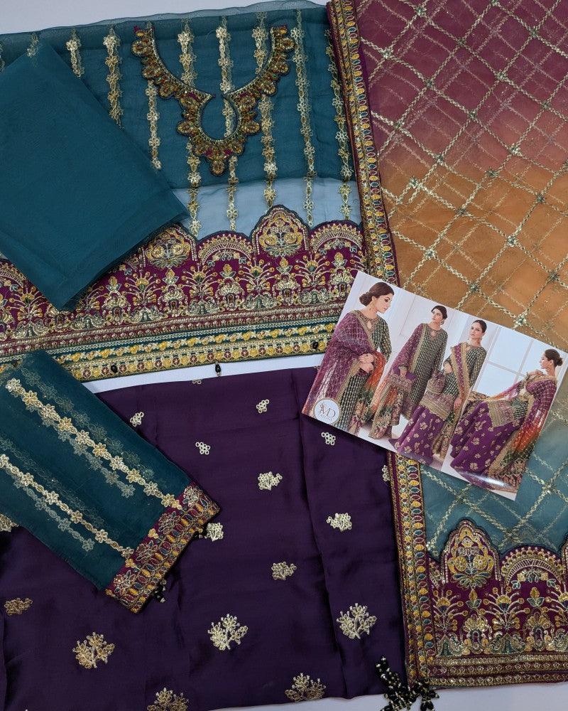 Baroque Multicoloured Embroidered Dress