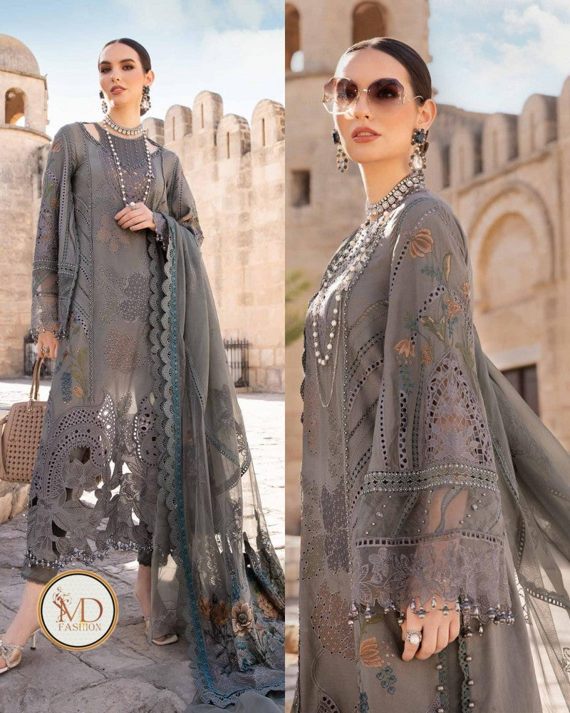 Maria B Luxurious Lacer Work Coffee Dress