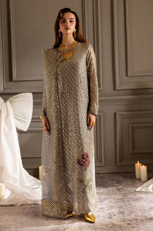 Nureh Twinkle Grey Sequence Embroidered