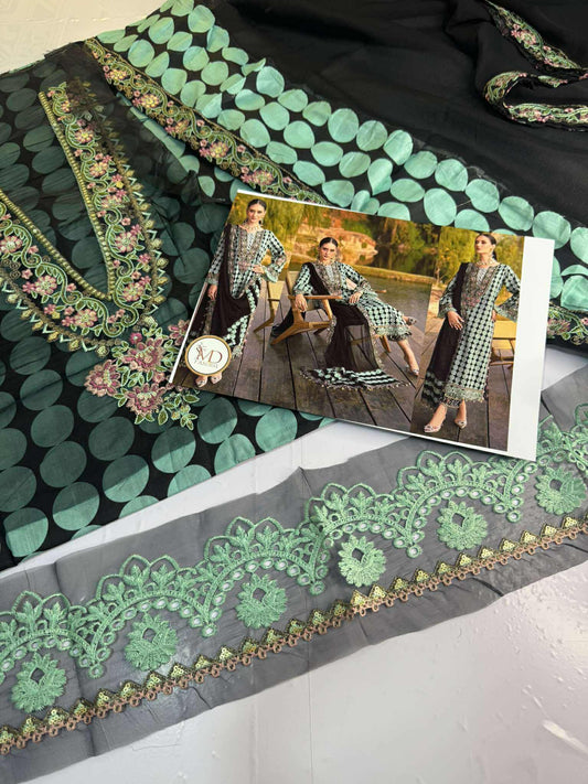 Charizma Lawn Embriodered with chifon ready duppata