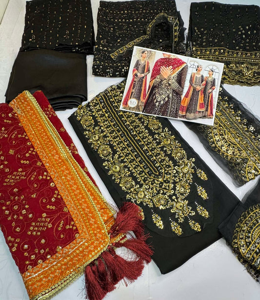 AIK ATELIER Luxury Chiffon With chunri duppata