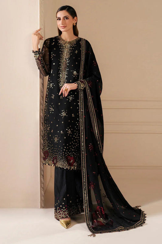 Jazmin Luxury Chiffon black Embroidered dress