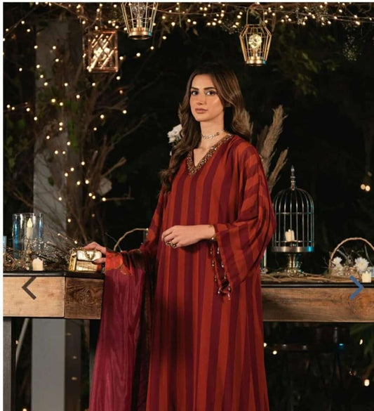 Lulusar Rust Silk 3pcs charmeuse Silk