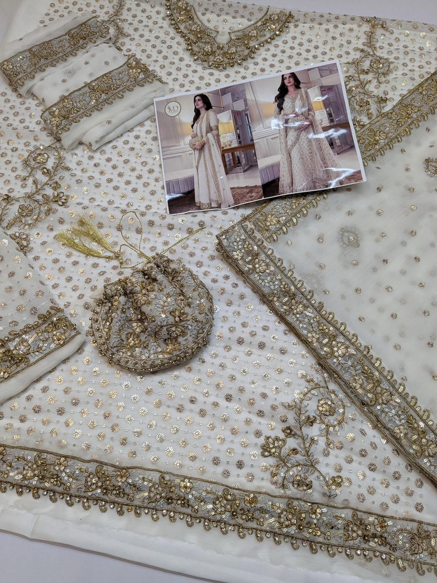 Haris Shakeel Inspired WHITE Bridal Chiffon