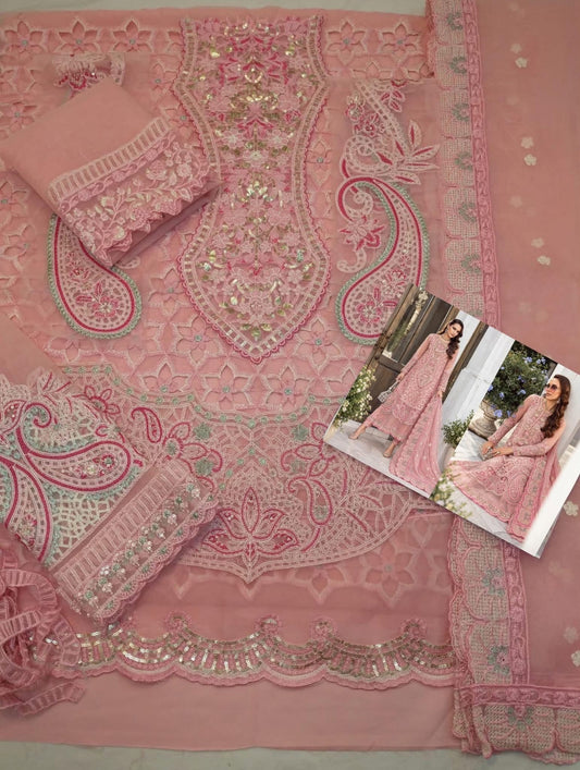MARIA B INSPIRED INTRICATE EMBROIDERED BLUSH