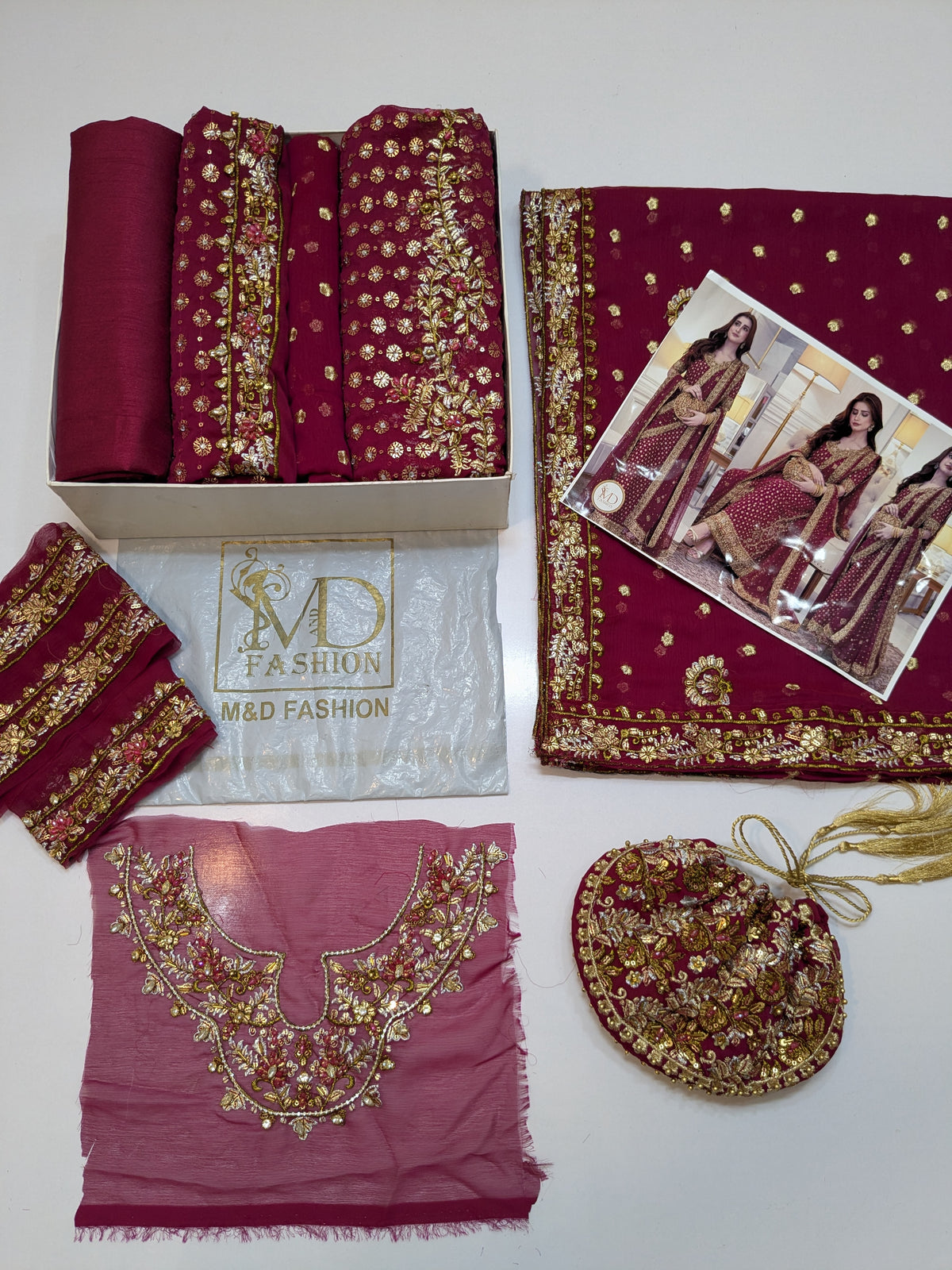 Haris Shakeel Inspired Shocking Pink Bridal Chiffon