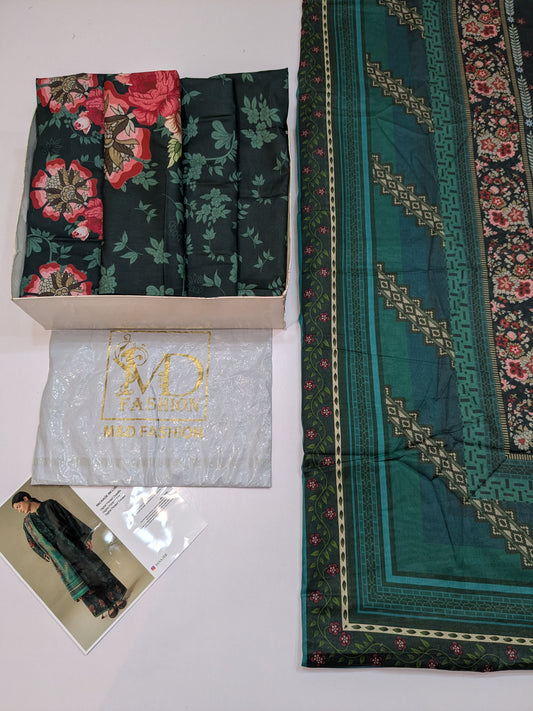 COCO BY ZARA SHAHJAHAN WILD FERN DIGITAL PRINT LAWN DUPPATA