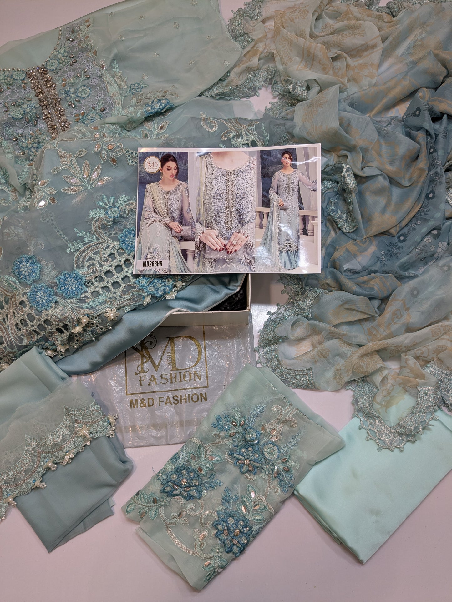 Maria B INSPIRED Sky Blue Formal CHIFFON