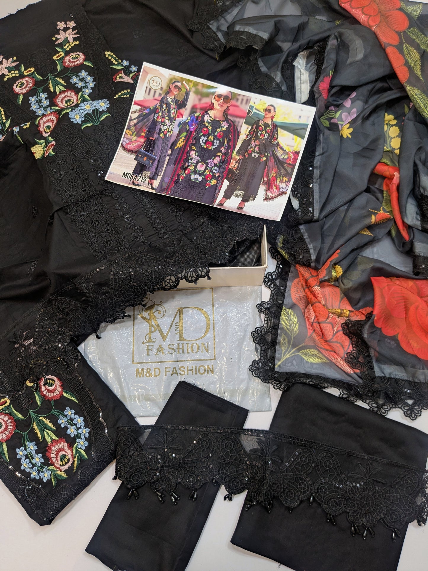 MARIA B LAWN Embroidered BLACK 10B