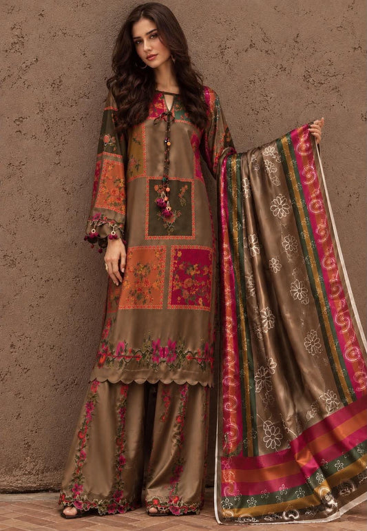 ETHNIC INSPIRED CHARMEUSE SILK DIGITAL PRINT 3PCS