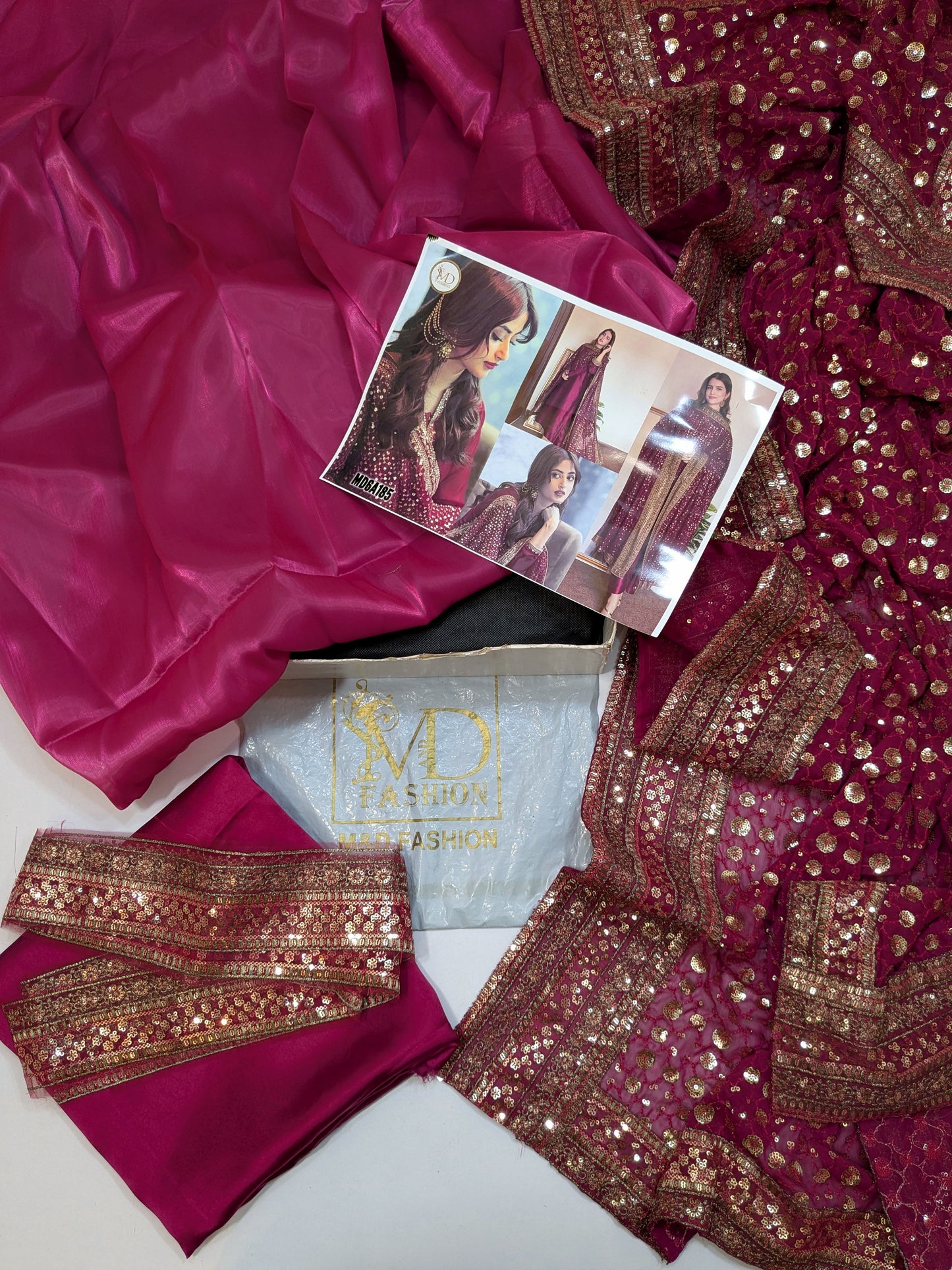 SAJAL VIRAL SILK DRESS WITH HEAVY DUPPATA