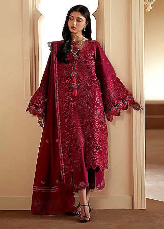 BIN ILYAS DEEP BURGUNDY MAROON LUXURIOUS LAWN