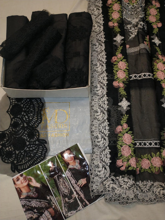 KAHF BLACK LUXURIOUS LAWN WITH HEAVY EMBROIDERED DUPPATA