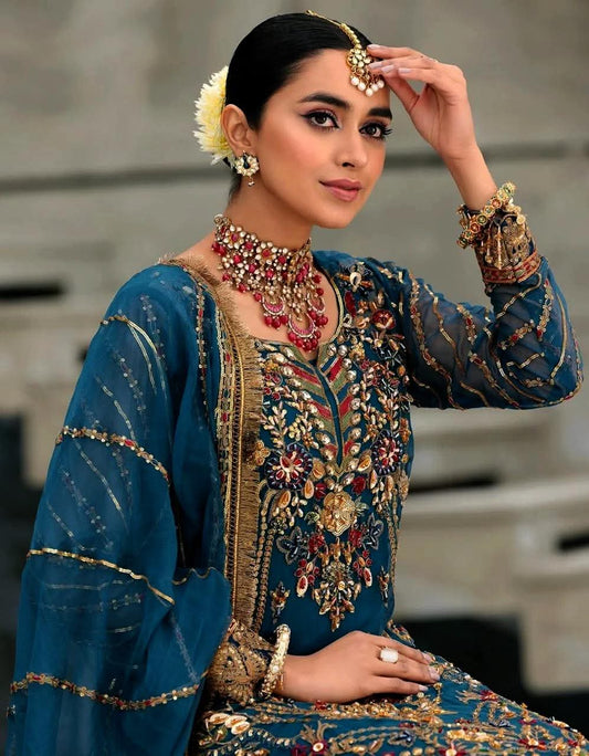EMAN ADEEL BELL ROBE CHIFFON EMBROIDERED