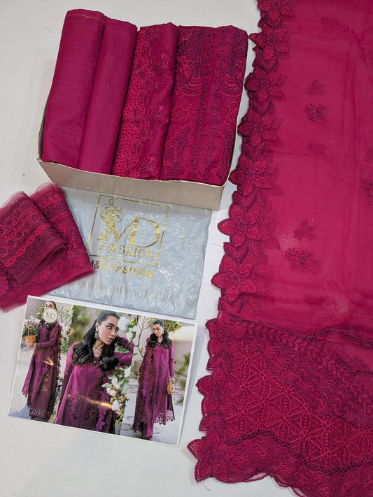 QALAMKAR MAGENTA SAHIL KINARAY LUXURIOUS LAWN