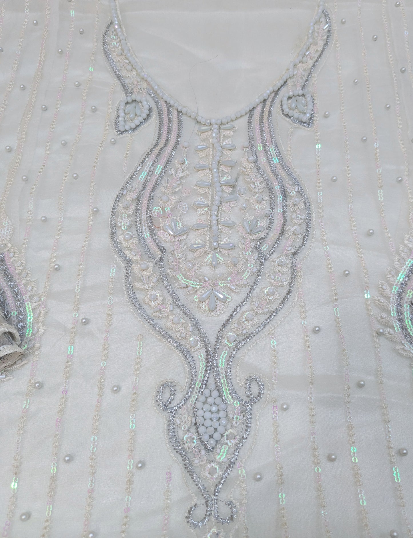 Maria b Pearl embroidered White dress