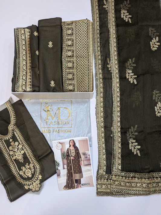 KUAWB COLLECTION MEHANDI LAWN COTTON