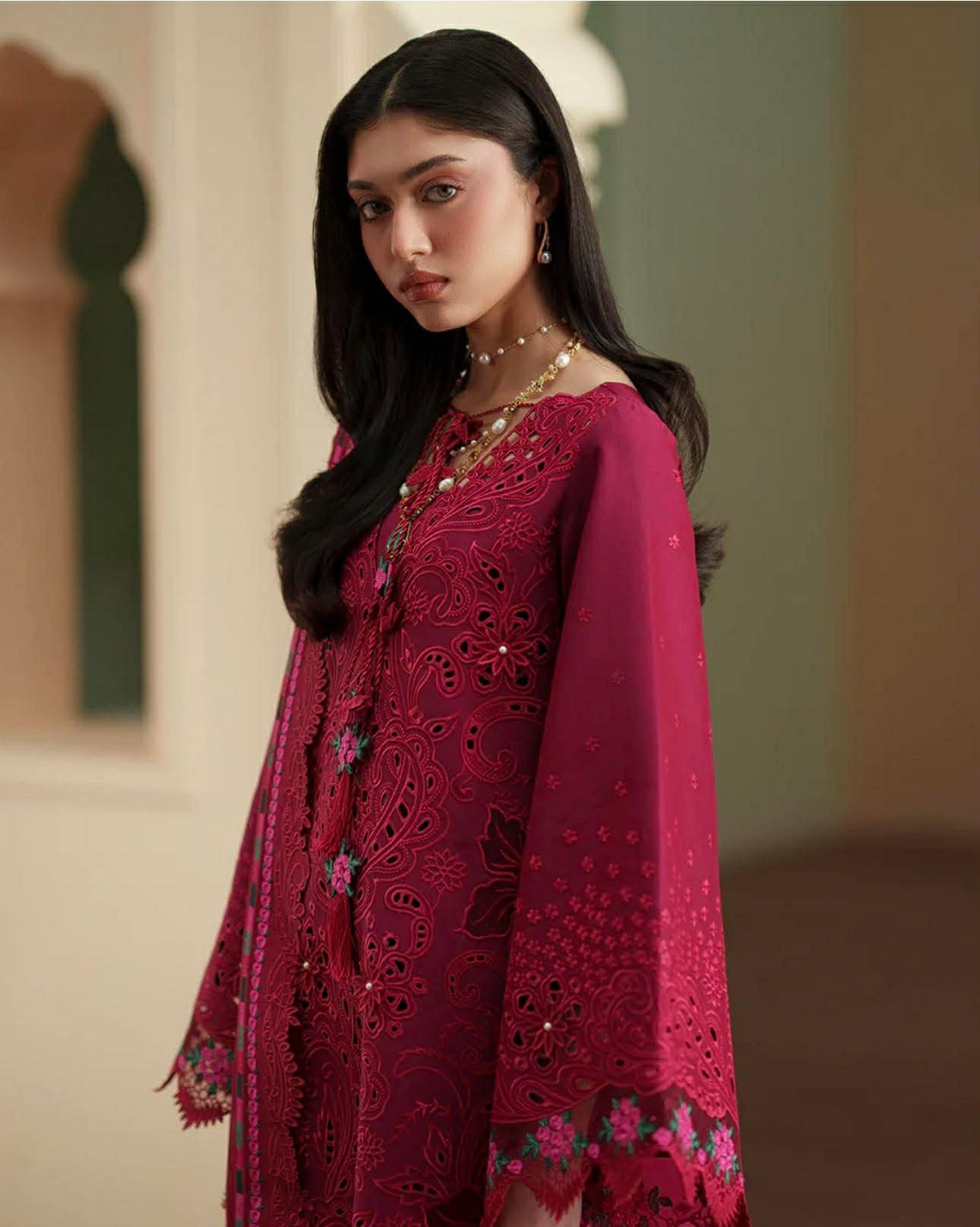 BIN ILYAS DEEP BURGUNDY MAROON LUXURIOUS LAWN