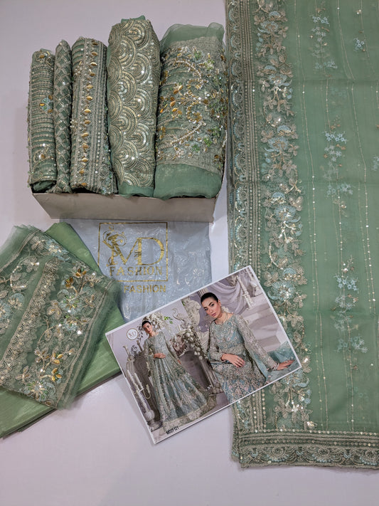 ELAF SAGE FULL EMBELLISHED MAXI LAHENGA