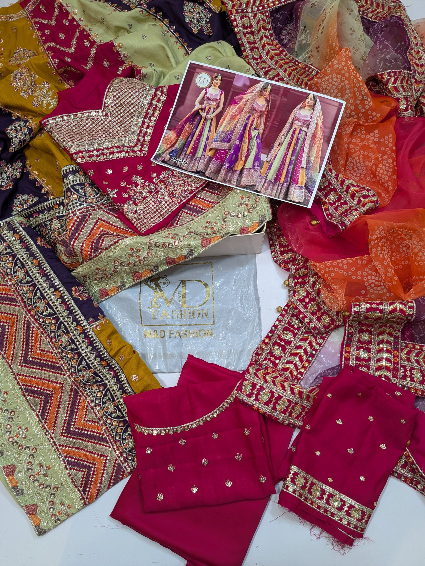 BIN ILYAS SAJJAL MULTI EMBROIDERED MAXI LAHENGA