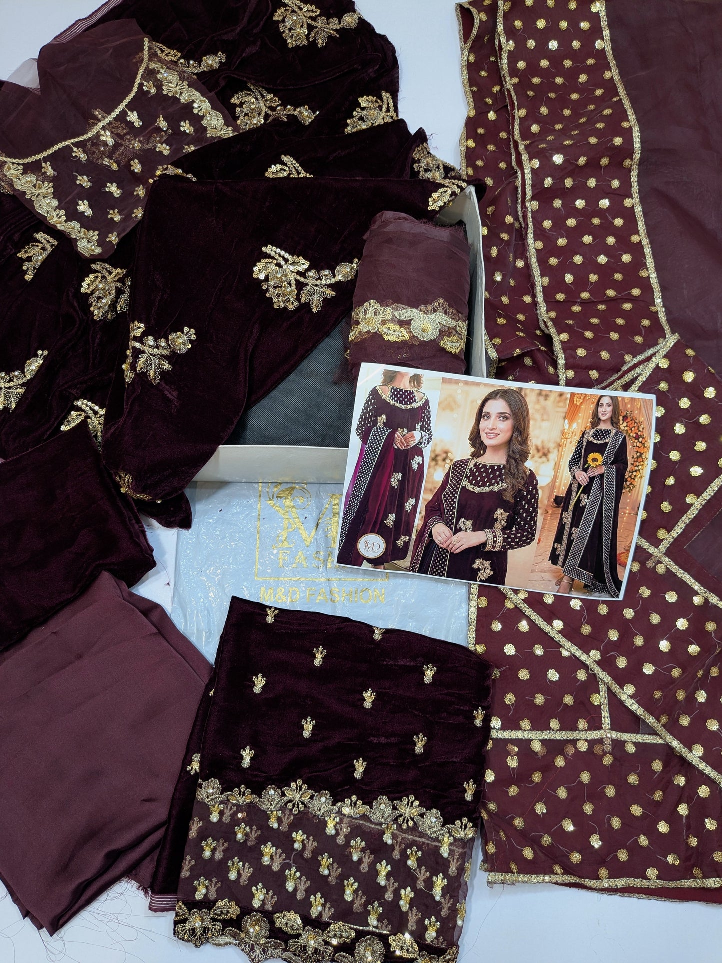 AFROZEH HIGH VERSION BURGUNDY VELVET