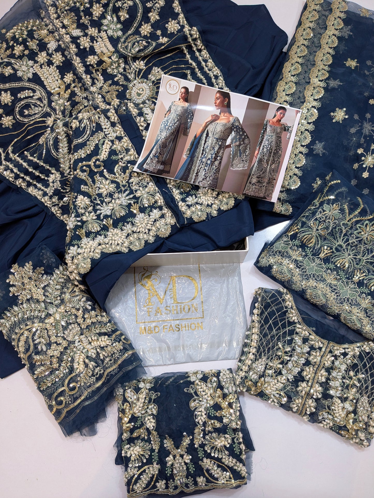 SORAYA LUXE ZINC FULL HAND EMBELLISHED PARTY WEAR