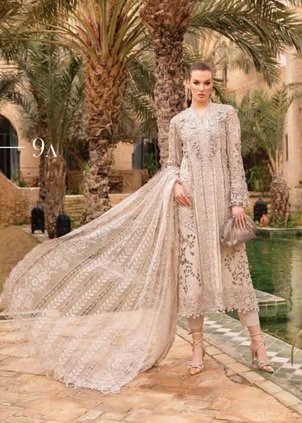 MARIA B 3D SKIN FAWN LUXURIOUS LAWN