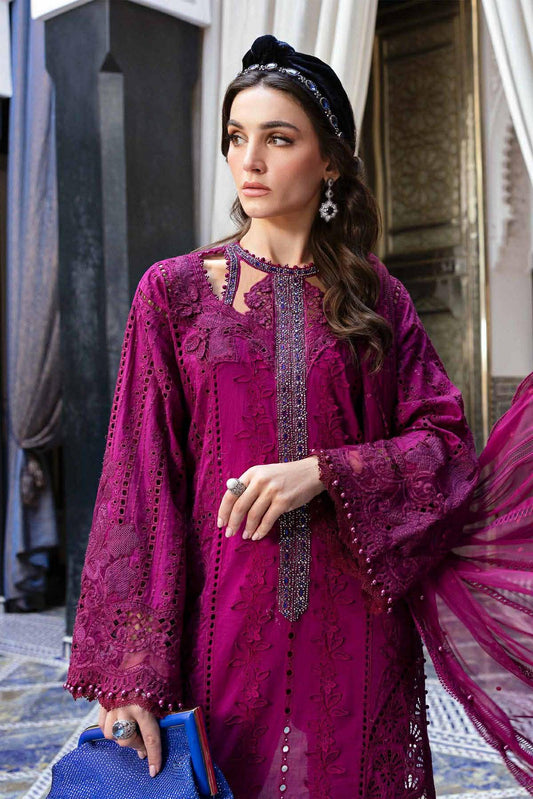 MARIA B LUXURIOUS CHIKENKARI LAWN MAGENTA PINK