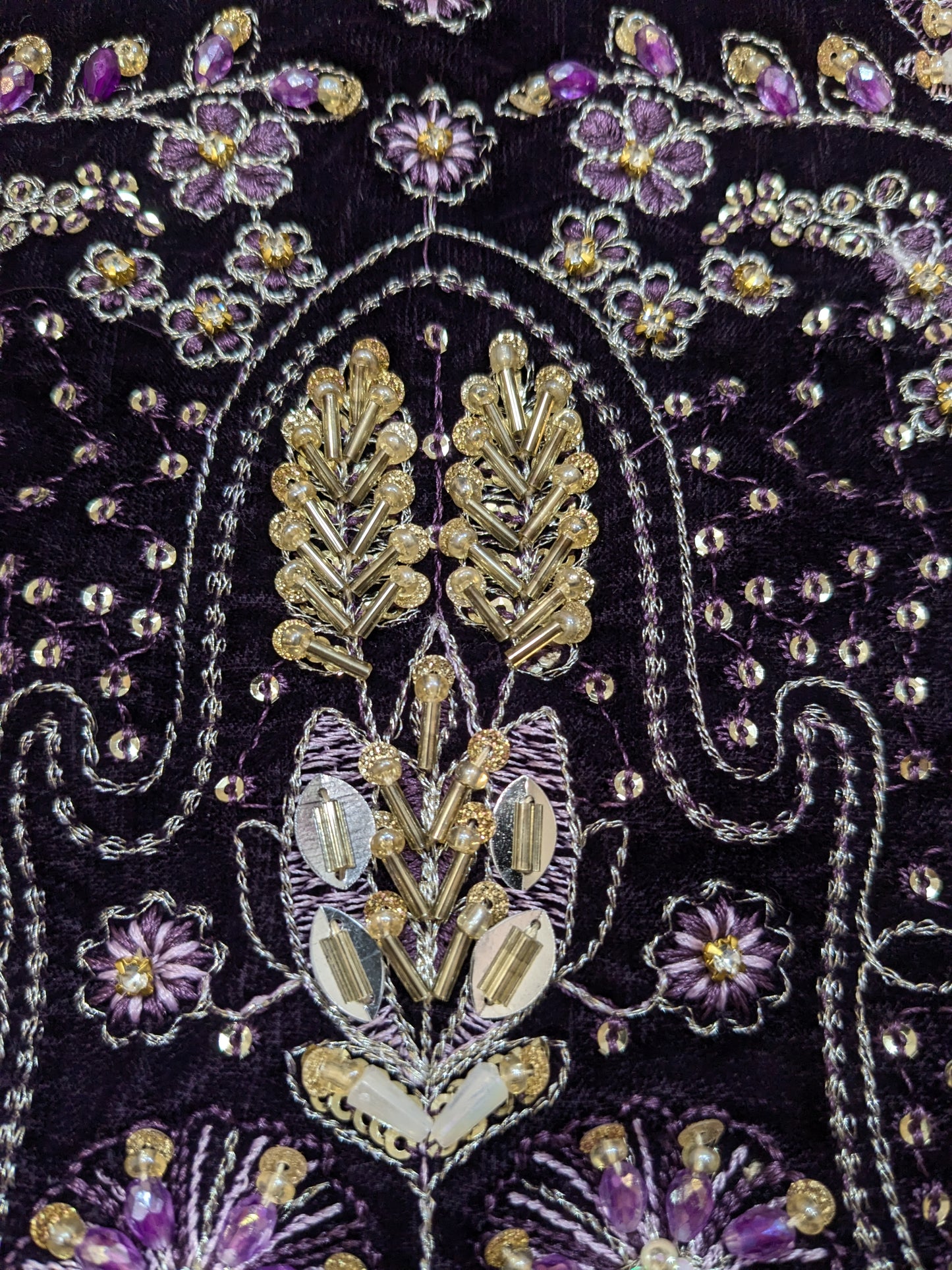 Aneelas Luxurious wedding wear purple velvet