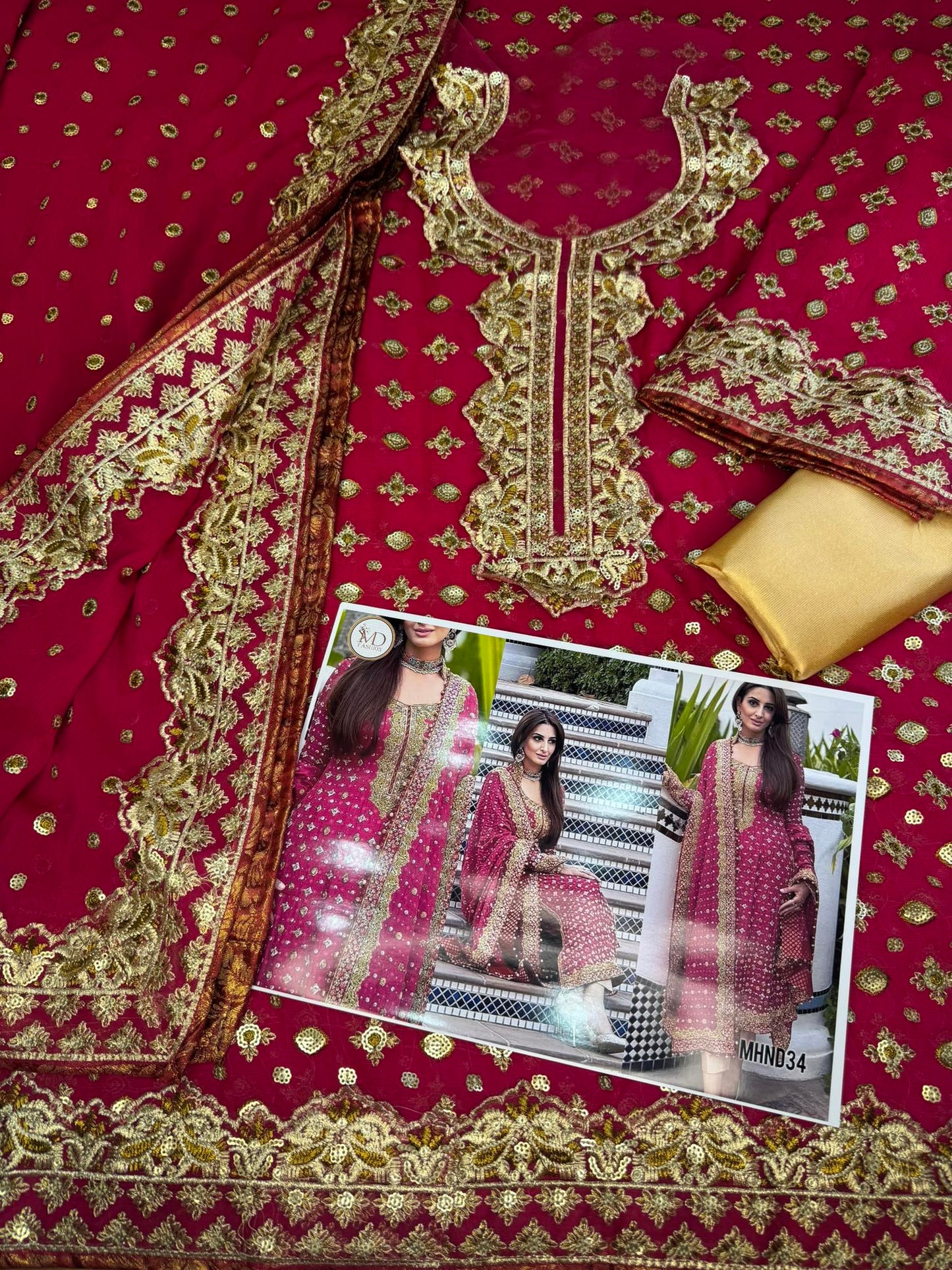 KANWAL MALIK CHIFFON EMBROIDERED DRESS