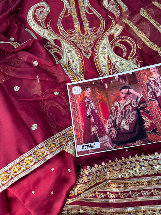 Ethnic Inspired Royal Maroon Kaftan Charmeuse Silk