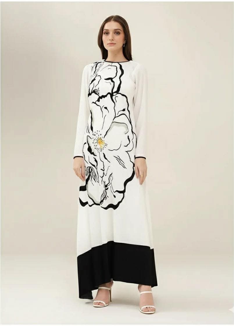 LULUSAR BLACK WHITE DIGITAL SILK