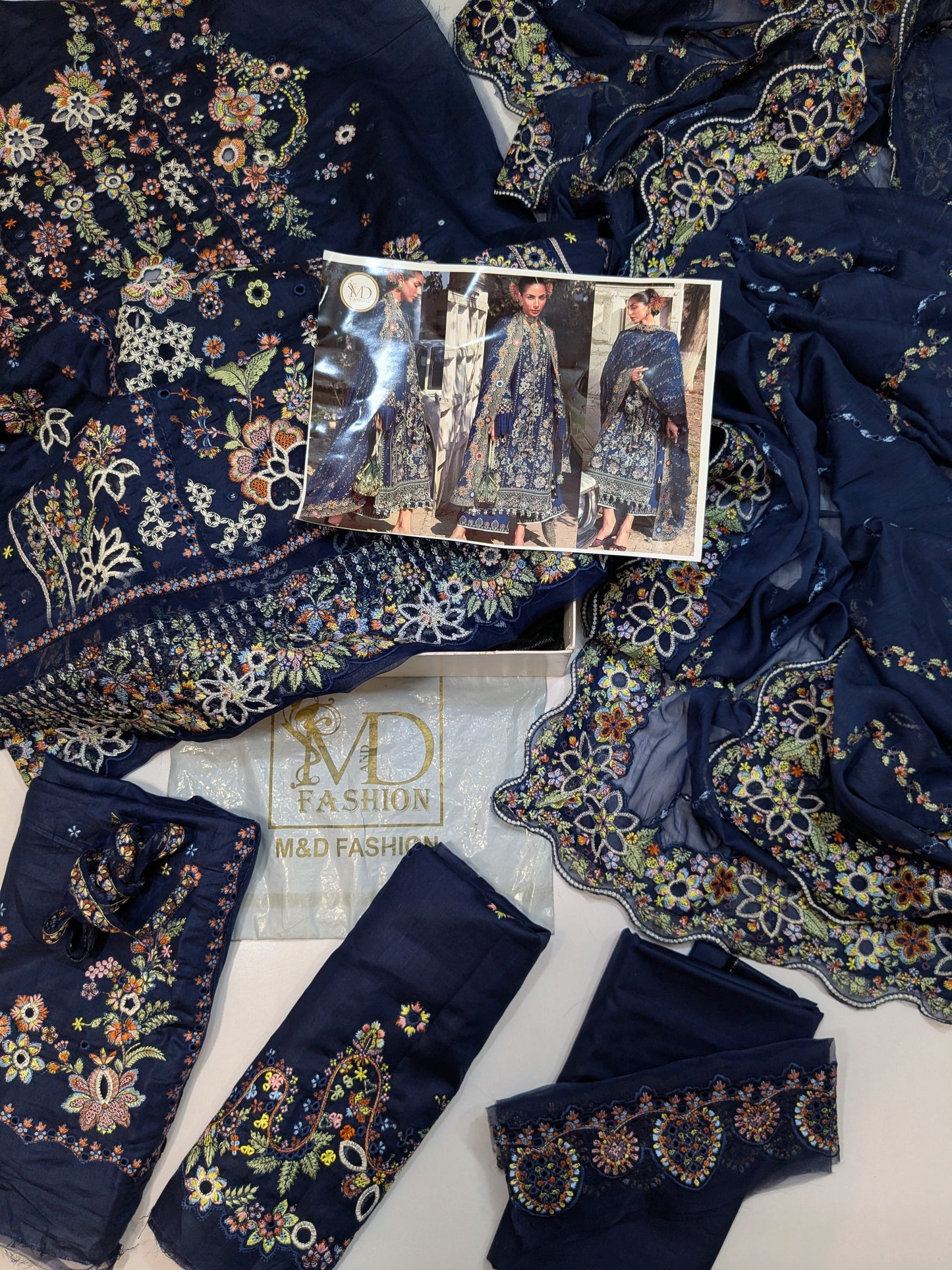 HUSSAIN REHAR LUXURIOUS EMBROIDERED BLUE
