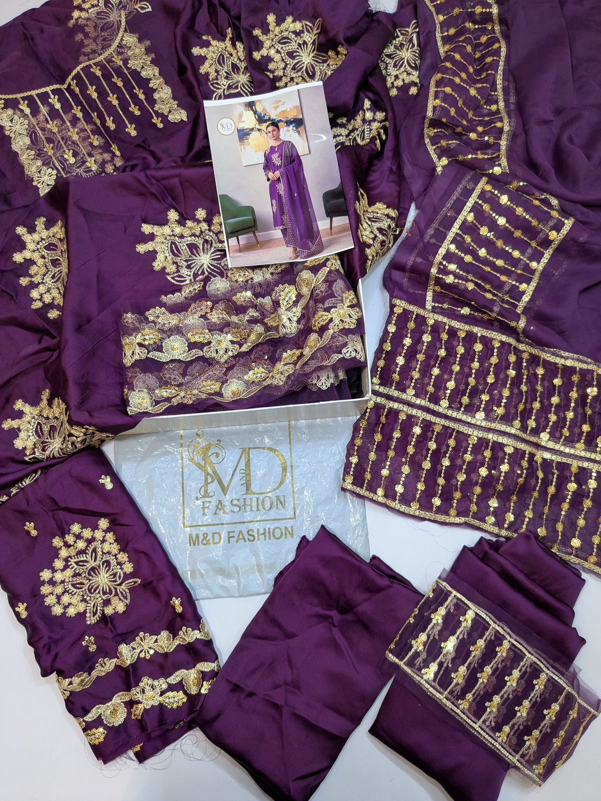 MAHIRA SILK EMBROIDERED PURPLE FORMAL