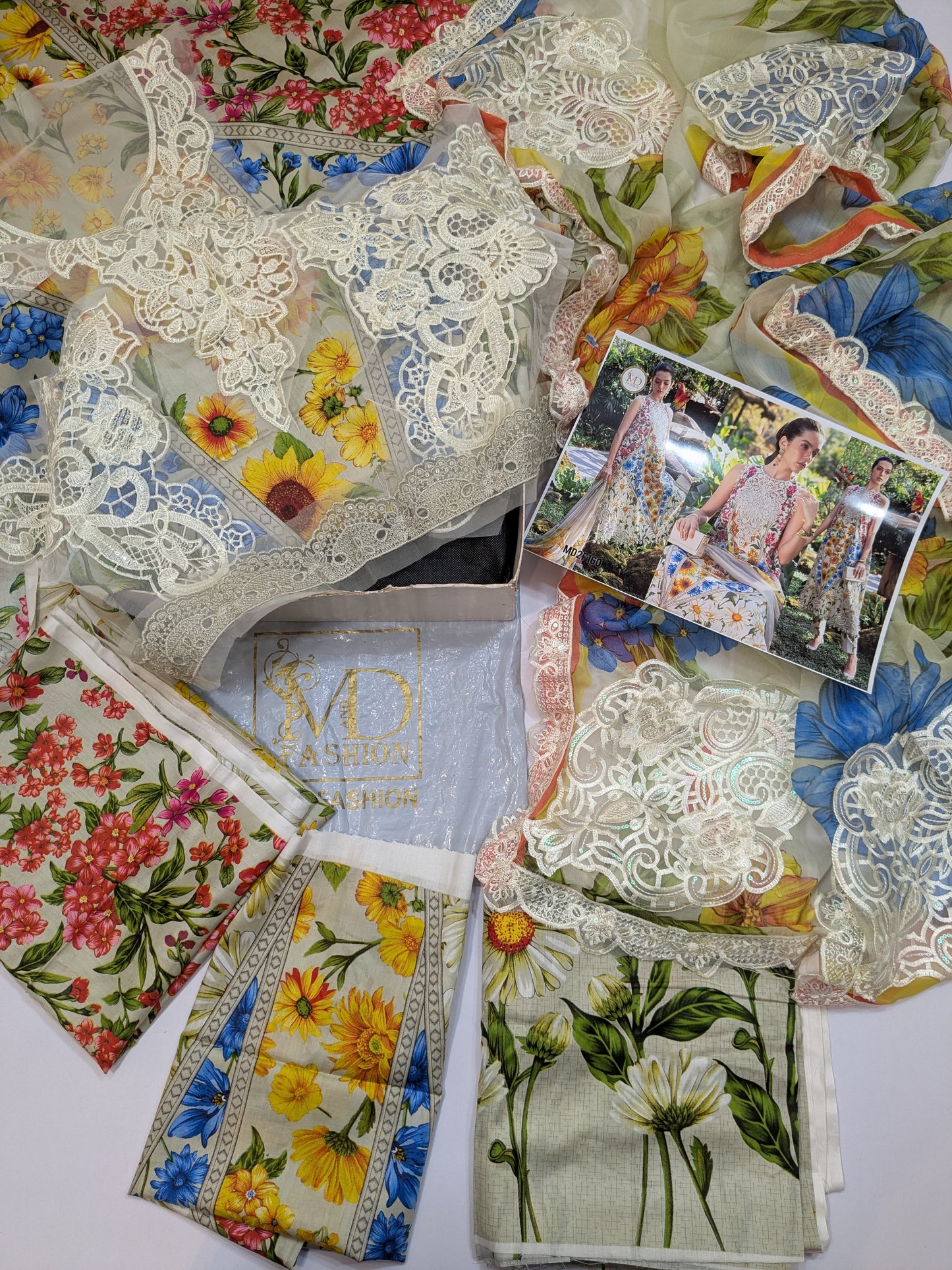 MARIA B SUNFLOWER PEACH26 MPRINT LAWN