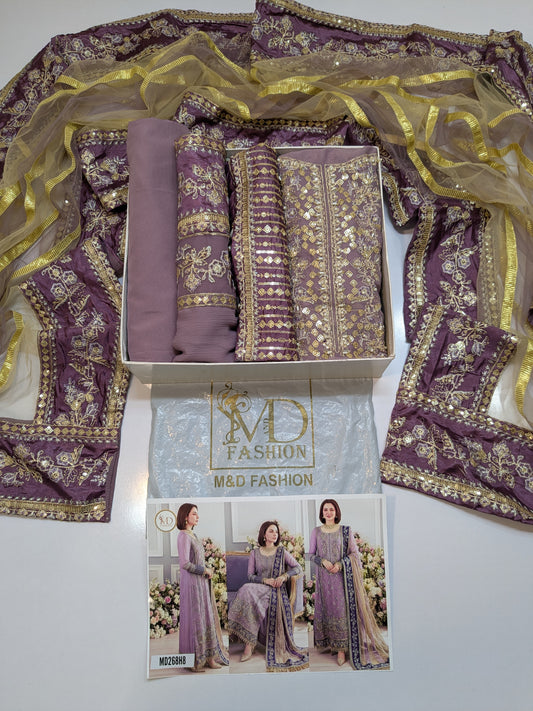 CHARISMA INSPIRED LAVENDER CHIFFON DASTAN E JASHAN