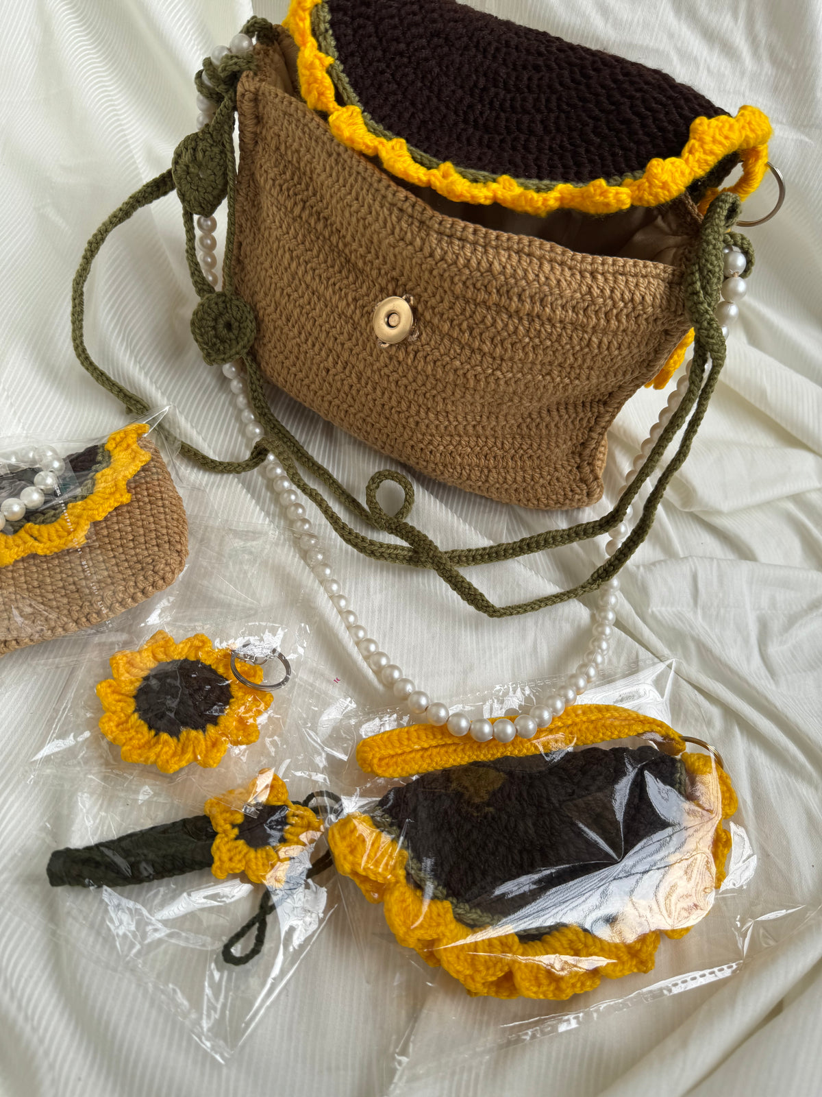 Sunny Crochet Bag Set 5 Piece Handmade Collection
