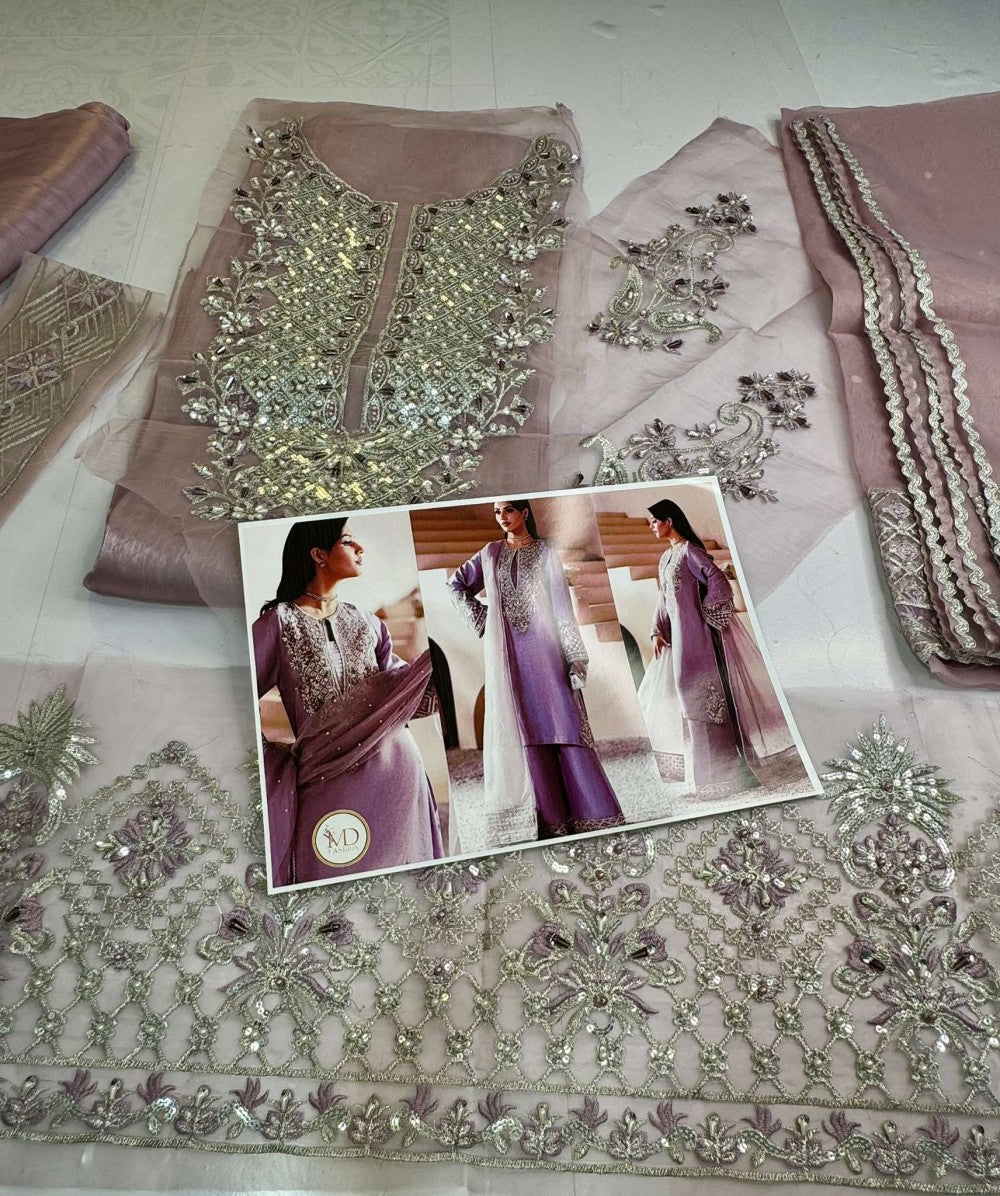 AJR COUTURE Lama SILK Gray SYMPHONY LUXE FESTIVE