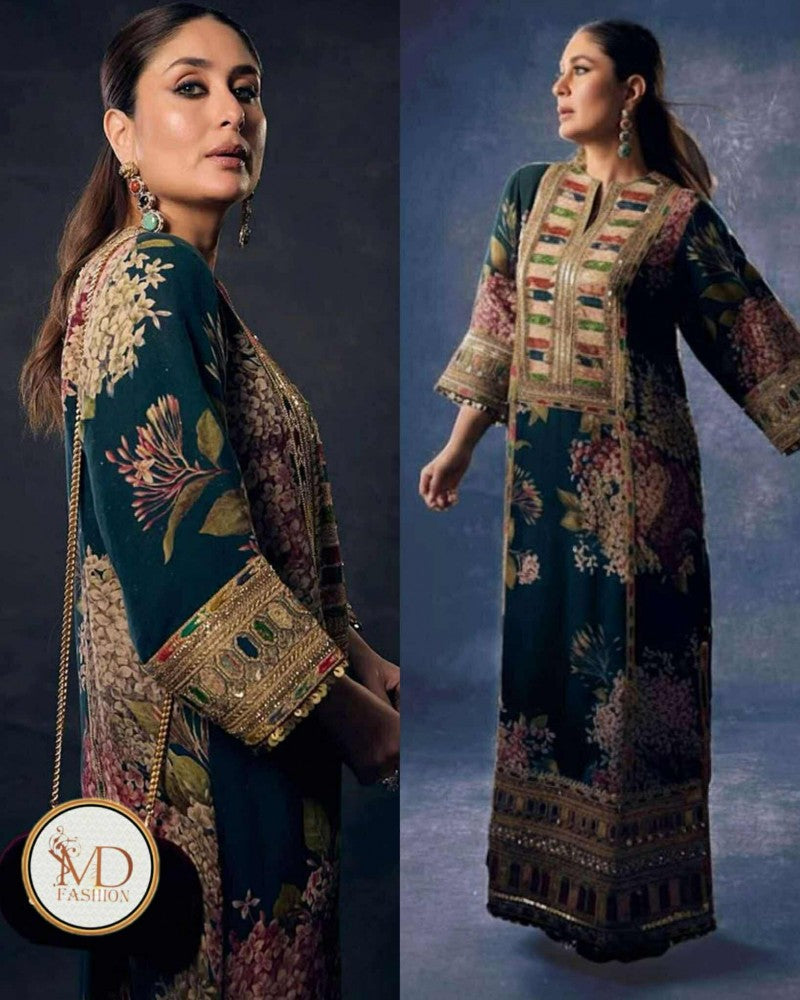 Sabyasachi Zinc Charmeuse Silk Kareena Dress