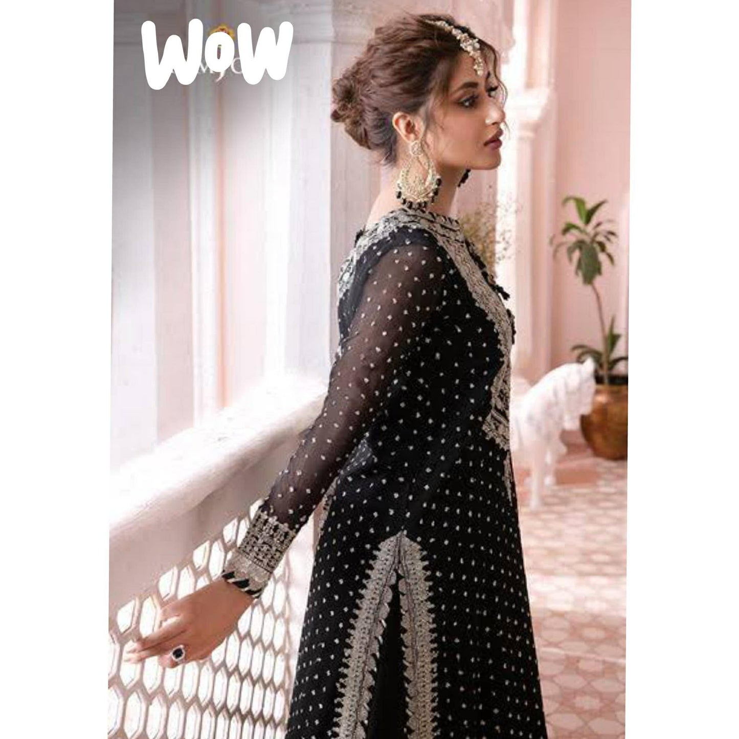 ASIM JOFA CHANDNI CHIFFON BLACK DRESS
