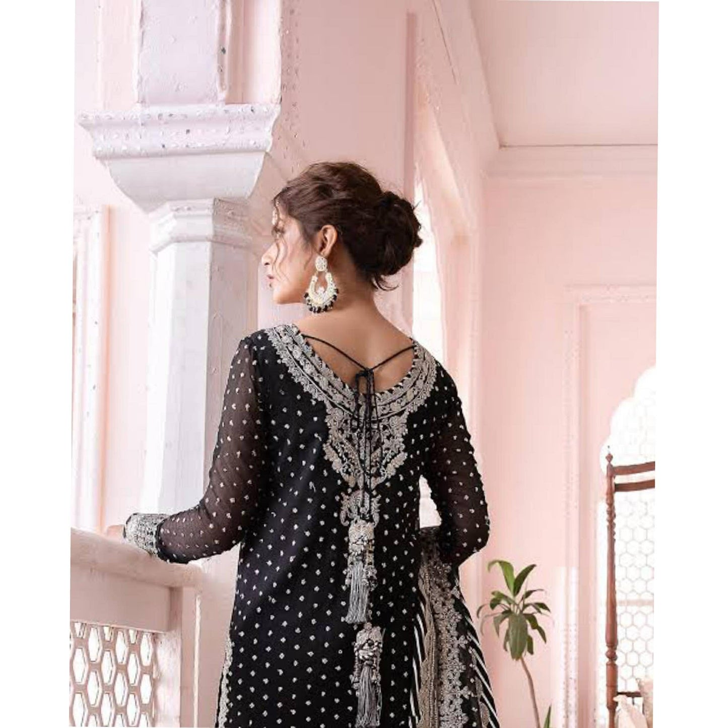 ASIM JOFA CHANDNI CHIFFON BLACK DRESS
