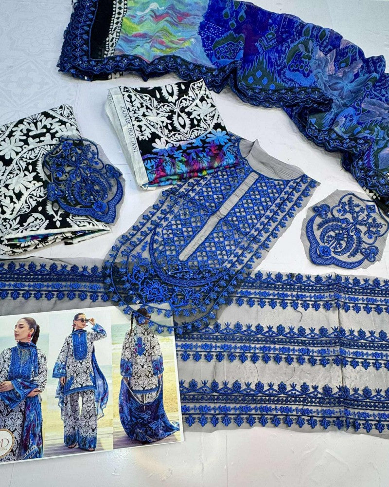 Zainab Chotani Pure Lawn With Embroidered Duppata