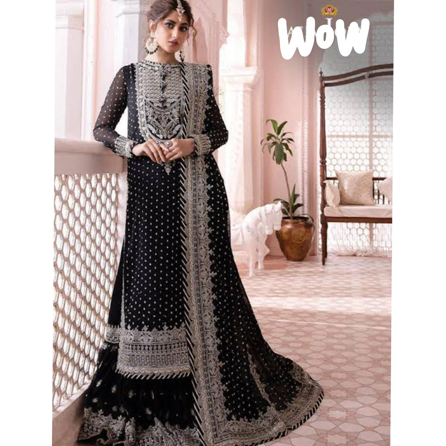 ASIM JOFA CHANDNI CHIFFON BLACK DRESS