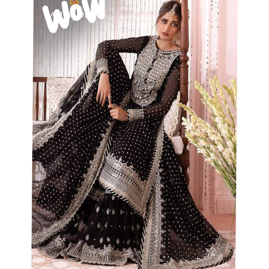 ASIM JOFA CHANDNI CHIFFON BLACK DRESS