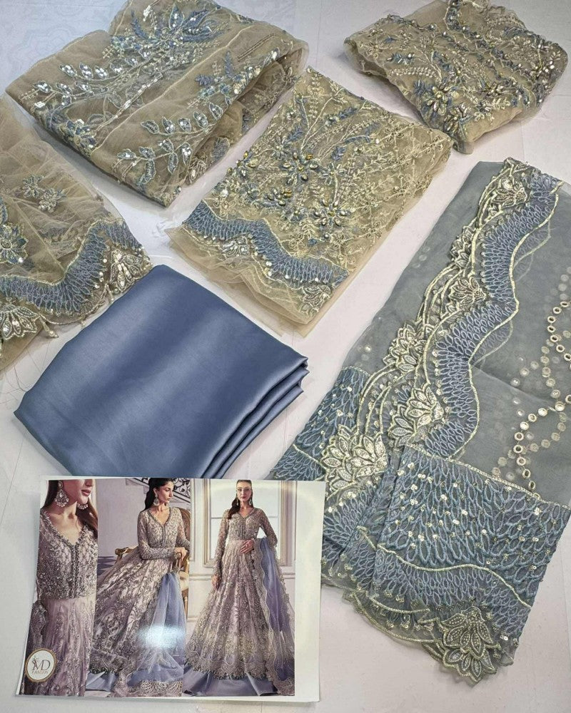 Maria B Skin Pearl Blue Maxi Lahenga