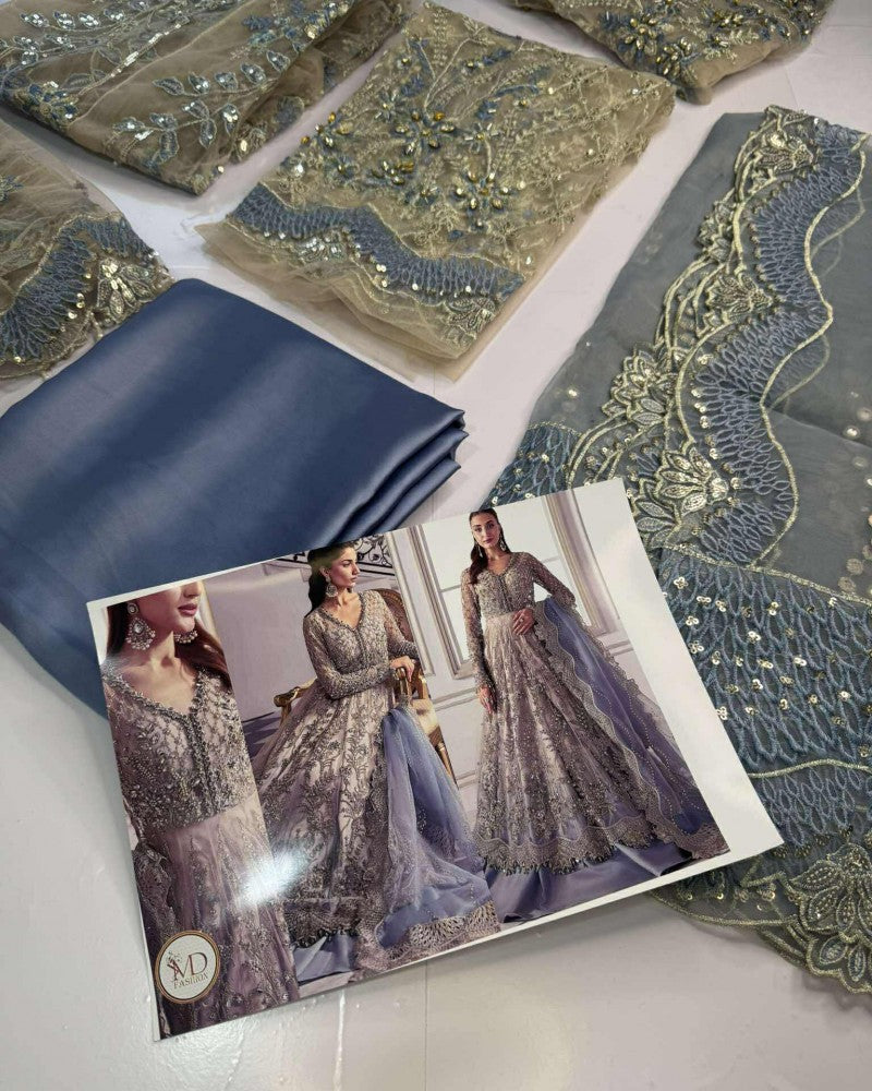 Maria B Skin Pearl Blue Maxi Lahenga