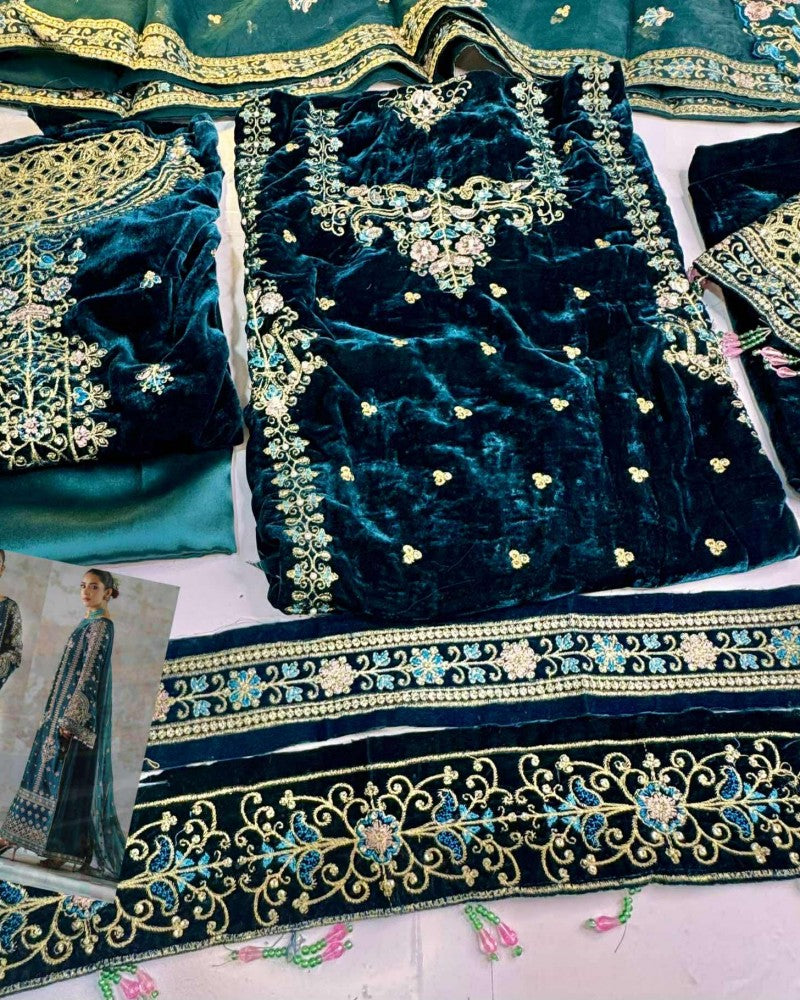 Eman Adeel Embriodered Velvet Premium Quality 11000 MicroM
