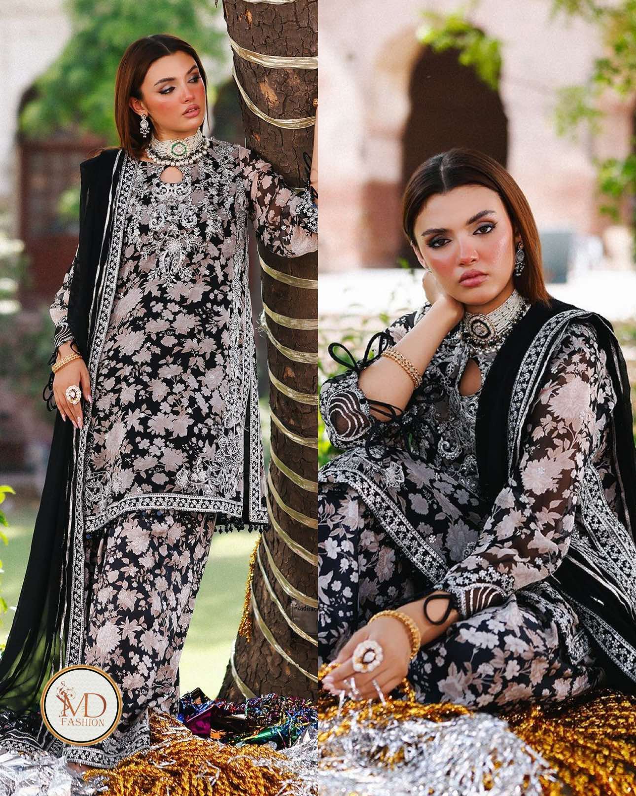 Charisma Chiffon Embroidered Printed dress